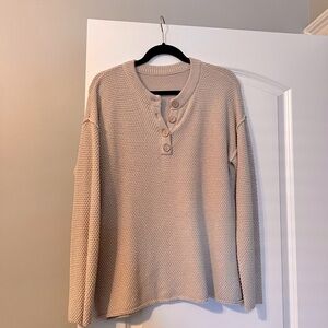Beige Button-Up Sweater